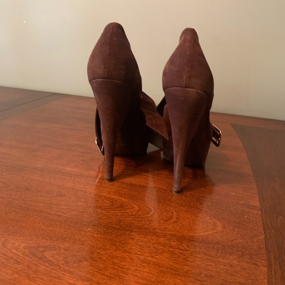 YSL PLATFORM PUMPS.    BROWN SUEDE. Size 9 - Picture 3 of 6